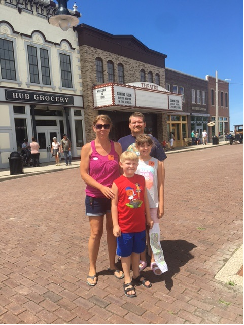 Family on main street