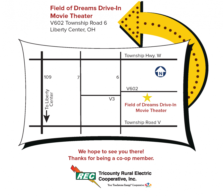 Field of Dreams Drive-In Theater map and directions for annual meeting